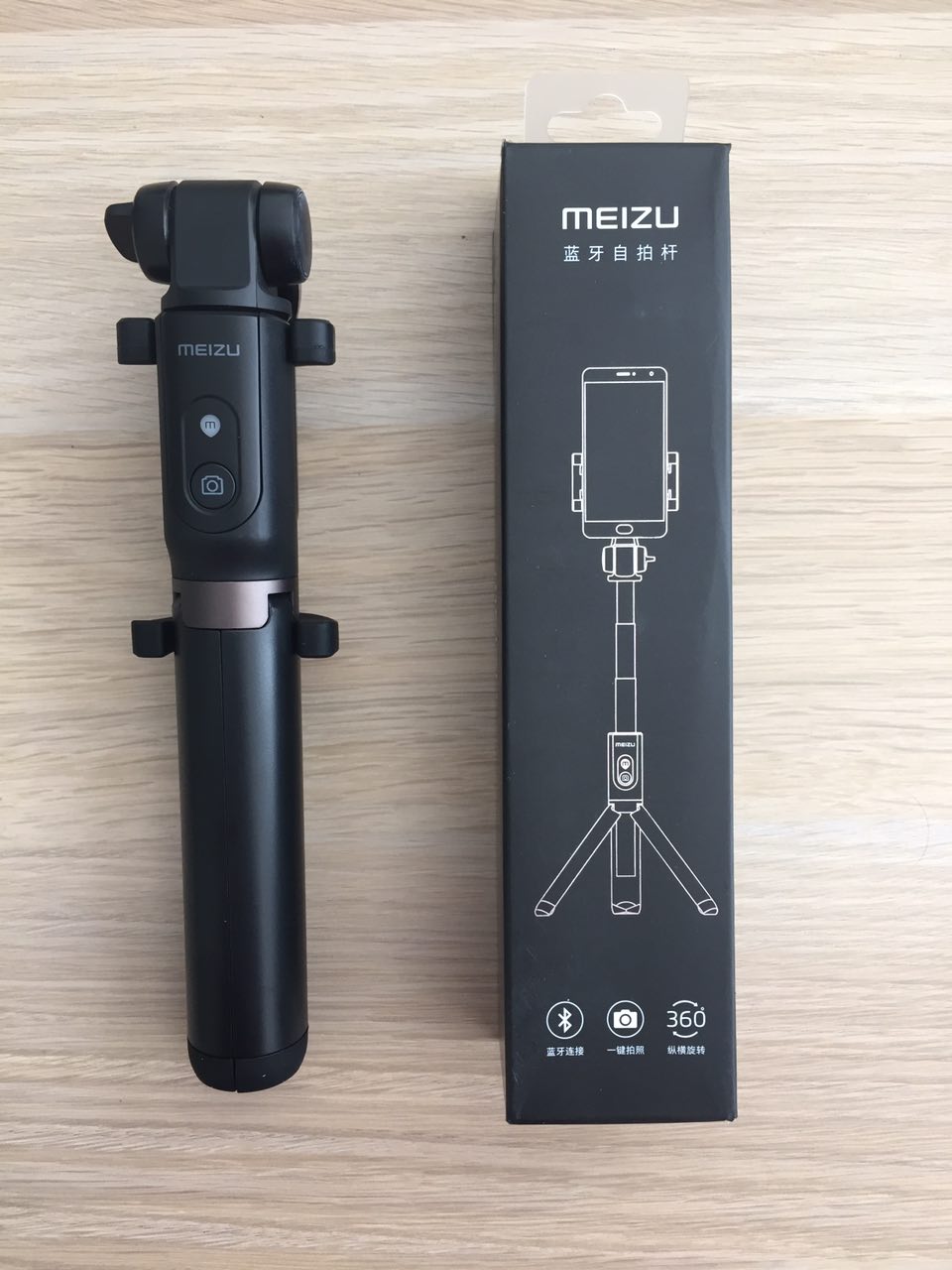 ТРИПОД-МОНОПОД MEIZU BLUETOOTH SELFIE STICK С ПУЛЬТОМ, ЦВЕТ "ЧЕРНЫЙ"